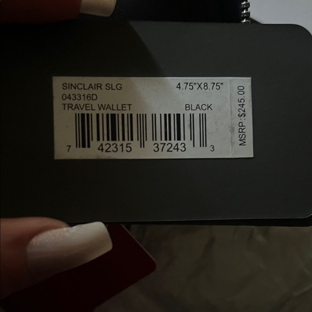 Tumi Black Textured Travel Card Holder - Picture 2 of 7
